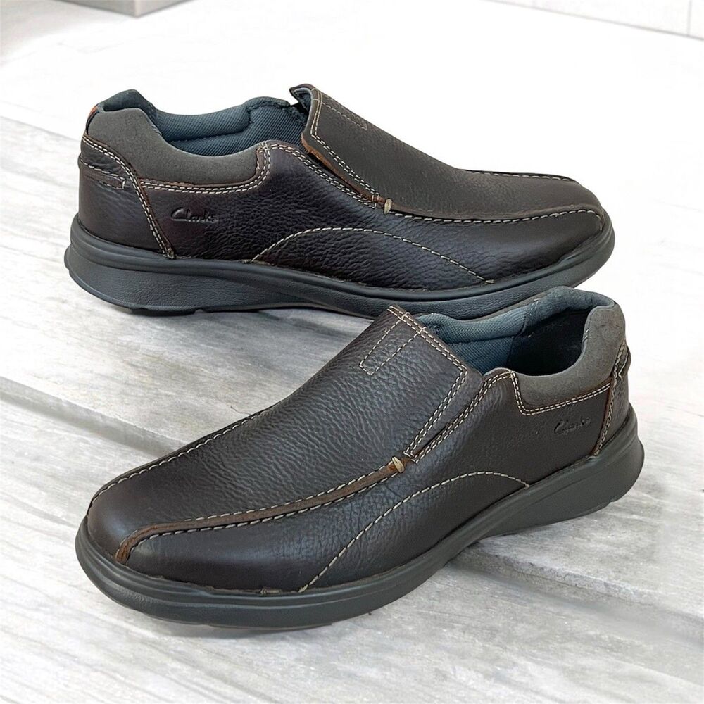 Clarks Cotrell Step Mens 10.5 M Brown Oily Leather Slip-On Loafer Casual Shoes